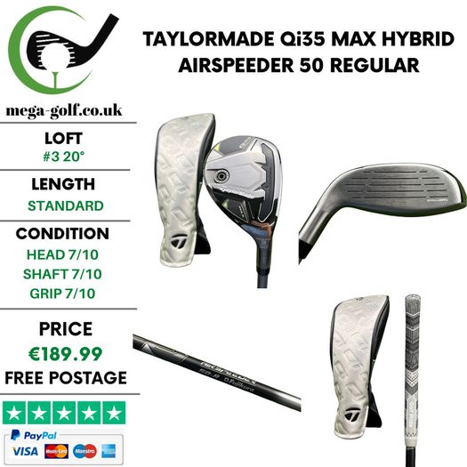 Taylormade Qi35 Max Hybrid / #3 20 Degree / Airspeeder 50 Regular