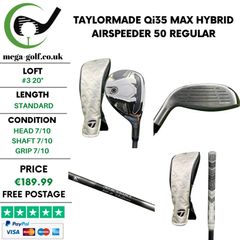 Taylormade Qi35 Max Hybrid / #3 20 Degree / Airspeeder 50 Regular
