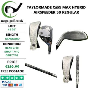 Taylormade Qi35 Max Hybrid / #3 20 Degree / Airspeeder 50 Regular