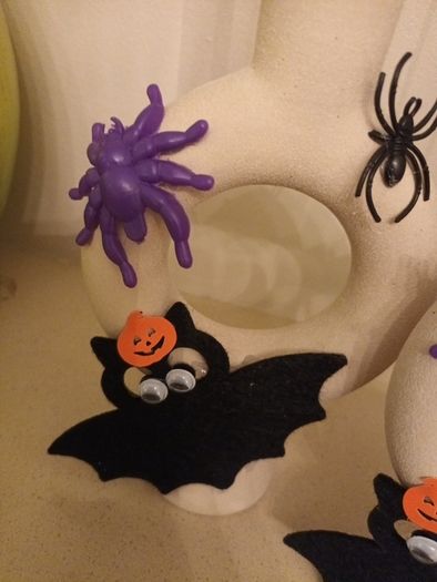 Halloween candsticks and candles x 2