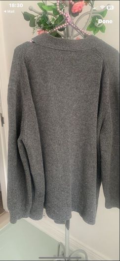 grey cardigan zara size large wool & cashmere