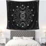 Tapestry for Bedroom Aesthetic, Sun Moon Star Large Astrology Wall Hanging, Black White Psychedelic Room Decorations (130x150cm) Image 2