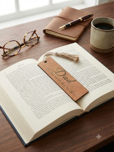 "Dad - You are #1 in my books," Engraved Bookmark