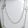 Vintage 19 Inch Sparkling Crystals Chain Design Necklace 925 Sterling Silver 11,21g Image 4