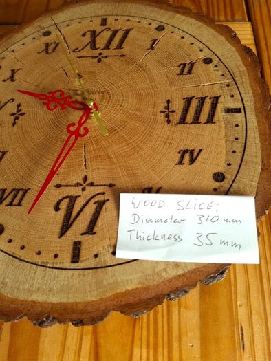 Large Handmade Wooden Wall Clock One of a Kind