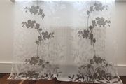 Designer Wide Elegant Pair of Sheer Curtain. AS NEW. White/Beige. Spain.