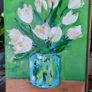 Celina Mastella Oil painting white tulips Image 2