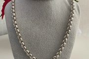 Antique Silver Plated Rolo Chain &amp; Bracelet