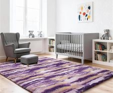 Rugs Living Room 180x270cm Large Rug for Living Room, Machine Washable Non-Slip Carpet, Soft Fluffy Pile Area Rug for Bedroom Kids Room Nursery Home, Tie-Dyed Purple