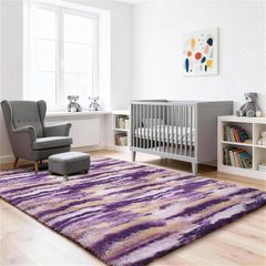 Rugs Living Room 180x270cm Large Rug for Living Room, Machine Washable Non-Slip Carpet, Soft Fluffy Pile Area Rug for Bedroom Kids Room Nursery Home, Tie-Dyed Purple