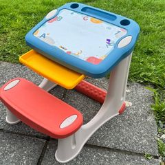 Smoby Magic Desk - Kids Drawing Activity Pupil Table & Bench