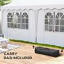 3 x 6m Pop Up Gazebo with Sides, UPF50+ Height Adjustable Marquee Party Tent, Wedding Canopy, Instant Event Shelter with Carry Bag and Sand Bags for Garden, White Image 7