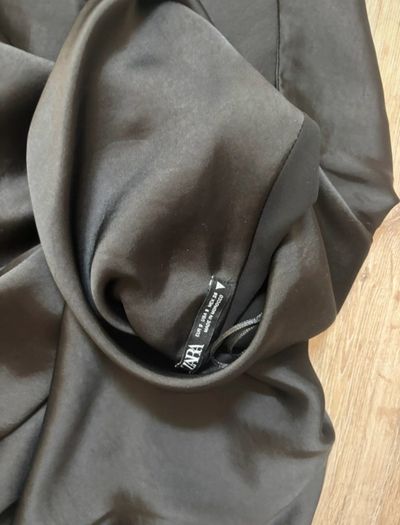 Zara black satin mini dress S