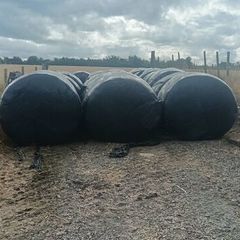 Silage bales and small square hay bales