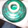 Beautiful Old Green Glass Oil Lamp, Postage Available Image 3
