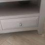 Grey TV Unit / Corner Media Cabinet with Solid Wood Top & 2 Drawers Image 10