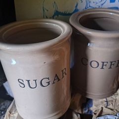 X2 kitchen suger and coffee holding jars