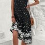 Sleeveless Navy and White Polka Dot Dress Image 7