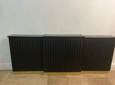 Radiator cover black with gold base