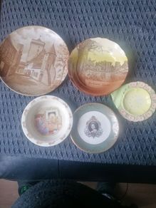 beautiful 5 antique 2 bowls 2 plates one butter plates 8 antique spoons