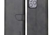 For Samsung Galaxy A22 5G Premium Aokus Wallet Case Black