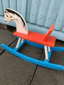 Vintage Child Wooden Rocking Horse