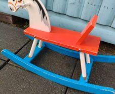 Vintage Child Wooden Rocking Horse