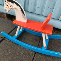 Vintage Child Wooden Rocking Horse