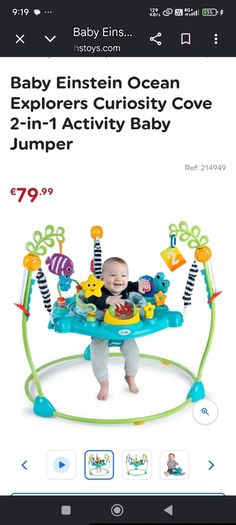 Baby Einstein Ocean Explorers Curiosity Cove 2-in-1 Activity Baby Jumper