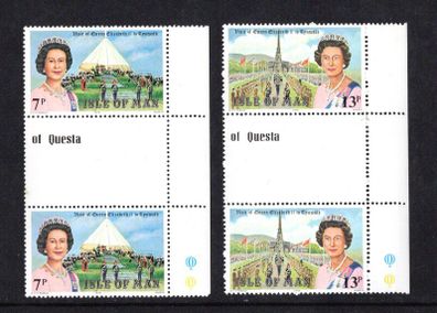 1979 Isle of Man Visit of Her Majesty Queen Elizabeth Elizabeth II to Tynwald Hill Commemorative Stamps Gutter-T Pairs Mint Never Hinged (MNH)