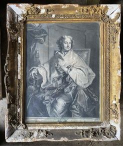 Antique etching in gilt frame
