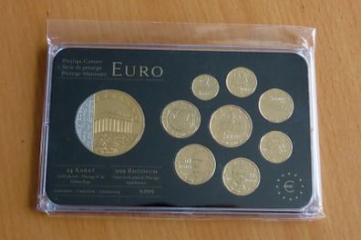 Greece euro coins set 24k Gold plated & Rhodium gilt Acropolis of Athens medal limited edition