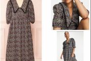 ASOS cottagecore floral ditsy print prairie dress vintage style collar