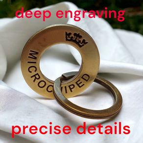 Personalized Deep Engraved Round Washer Collar Solid Brass Dog Cat Id Pet Tag