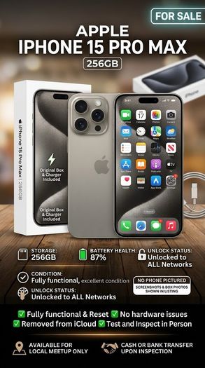 apple iphone 15 pro max 256gb