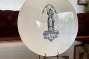Antique Ironstone Scale Plate Lady Justice from a Victorian Grocer's Balance 1860s