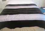 Vintage Black/Silver Lined King Size Bedspread/Throw
