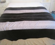 Vintage Black/Silver Lined King Size Bedspread/Throw