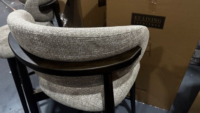 4 x Beige Fabric Counter Bar Stools Like New