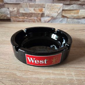 Vintage 1990s West Black Ashtray
