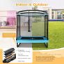 6FT Recreational Trampoline, 2-in-1 Kids Jumping Trampoline with Swing, Outdoor Fitness Bounce Trampoline for Children Adults Image 8
