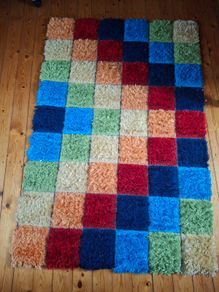 Rainbow shaggy rug