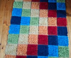 Rainbow shaggy rug