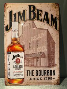 Jim Beam Tin Metal sign