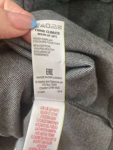 M&S grey pinafore (new) age 9-10