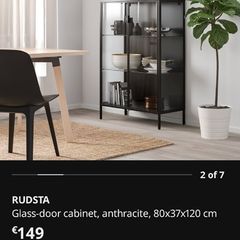 Ikea Rudsta black glass shelving unit