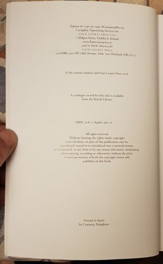 Grave Matters: Death And Dying In Dublin 1500 To The Present, Eds. Lisa Marie Griffith & Ciaran Wallace