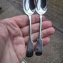12 X John Round Fiddle Pattern Sterling Silver Teaspoons Plus Tongs (275 grams) Image 3