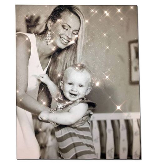 glittered photo canvases