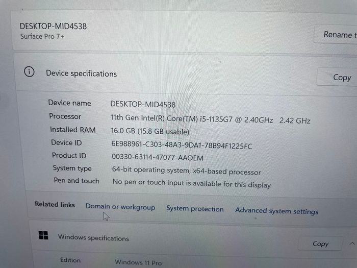 Surface pro 7+ i5/256G/16G